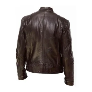 Men’s Brown Leather Bomber Jacket